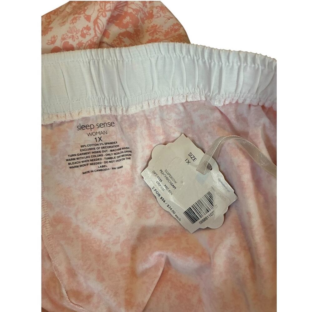 Sleep Sense sleep pants floral peaches and cream color NWT size XL - Picture 4 of 4